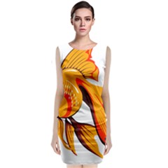 Goldfish Fish Tank Water Tropical Sleeveless Velvet Midi Dress by Sapixe