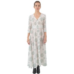 Pastel Floral Motif Pattern Button Up Boho Maxi Dress by dflcprints