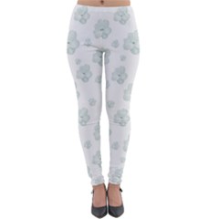 Pastel Floral Motif Pattern Lightweight Velour Leggings by dflcprints