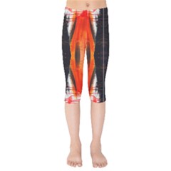 Retro Native Orange Graffiti By Kiekie Strickland Kids  Capri Leggings  by flipstylezfashionsLLC