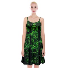 Emerald Forest Spaghetti Strap Velvet Dress by FunnyCow