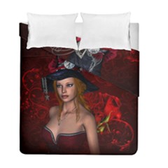 Beautiful Fantasy Women With Floral Elements Duvet Cover Double Side (full/ Double Size) by FantasyWorld7