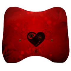 Wonderful Heart On Vintage Background Velour Head Support Cushion by FantasyWorld7