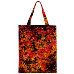 Orange, Yellow Cotoneaster Leaves In Autumn Zipper Classic Tote Bag by FunnyCow