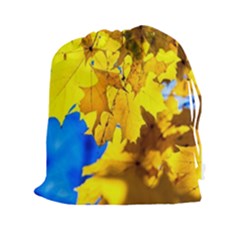 Yellow Maple Leaves Drawstring Pouches (xxl) by FunnyCow