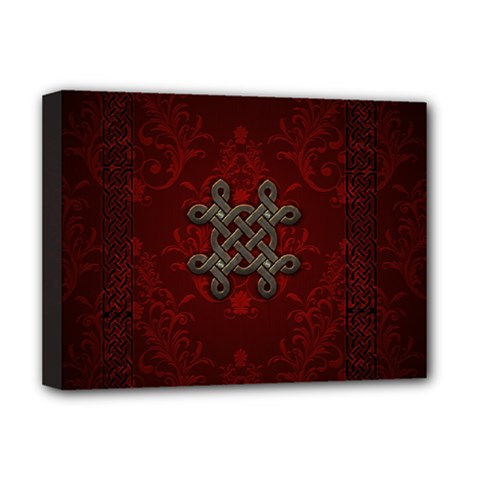 Decorative Celtic Knot On Dark Vintage Background Deluxe Canvas 16  X 12   by FantasyWorld7