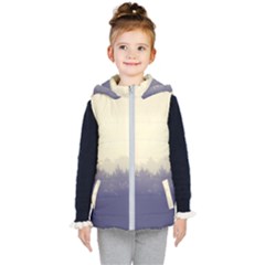 Cloudy Foggy Forest With Pine Trees Kid s Hooded Puffer Vest by genx