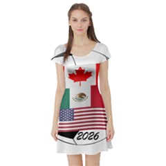 United Football Championship Hosting 2026 Soccer Ball Logo Canada Mexico Usa Short Sleeve Skater Dress by yoursparklingshop