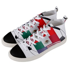 United Football Championship Hosting 2026 Soccer Ball Logo Canada Mexico Usa Men s Mid-top Canvas Sneakers by yoursparklingshop