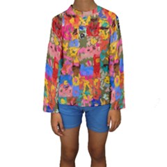 Coloful Strokes Canvas                                     Kid s Long Sleeve Swimwear by LalyLauraFLM