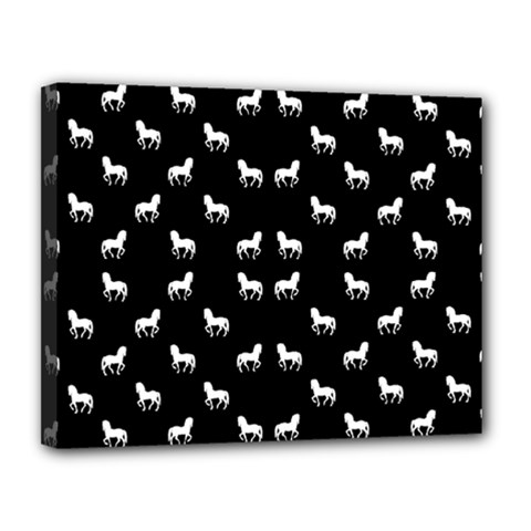 Silhouette Graphic Horses Pattern 7200 Canvas 14  X 11  by dflcprints