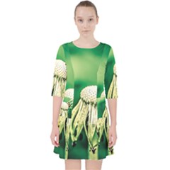 Dandelion Flower Green Chief Pocket Dress by FunnyCow