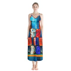 Soup Cans   After The Lunch Button Up Chiffon Maxi Dress by FunnyCow