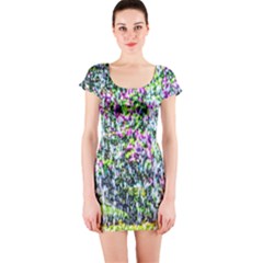 Lilacs Of The First Water Short Sleeve Bodycon Dress by FunnyCow