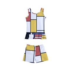 De Stijl Abstract Art Kid s Boyleg Swimsuit by FunnyCow