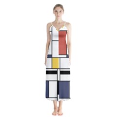 Abstract Art Of Avant Garde Button Up Chiffon Maxi Dress by FunnyCow