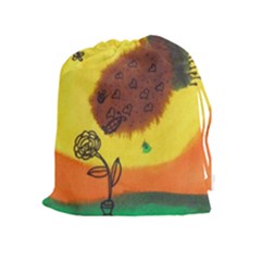 Pirana Eating Flower Drawstring Pouches (extra Large) by snowwhitegirl