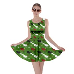 Snow Sleigh Deer Green Skater Dress by snowwhitegirl