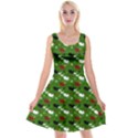 Snow Sleigh Deer Green Reversible Velvet Sleeveless Dress View1