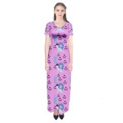 Punk Baby Pink Short Sleeve Maxi Dress by snowwhitegirl