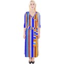 Colorful Wood And Metal Pattern Quarter Sleeve Wrap Maxi Dress View1