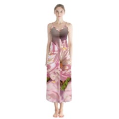 Beautiful Flowering Almond Button Up Chiffon Maxi Dress by FunnyCow