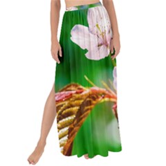 Sakura Flowers On Green Maxi Chiffon Tie-up Sarong by FunnyCow