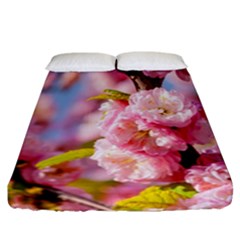 Flowering Almond Flowersg Fitted Sheet (california King Size) by FunnyCow