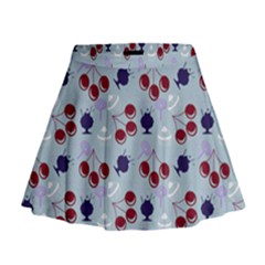 Sky Cherry Mini Flare Skirt by snowwhitegirl