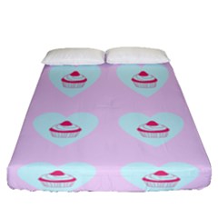 Pink Cupcake Fitted Sheet (queen Size) by snowwhitegirl