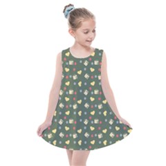 Green Milk Hearts Kids  Summer Dress by snowwhitegirl