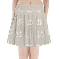 Lt Grey Anchors Pleated Mini Skirt by snowwhitegirl