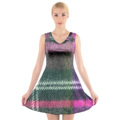 Pink Plaid Flannel V-neck Sleeveless Dress by snowwhitegirl