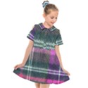 Pink Plaid Flannel Kids  Short Sleeve Shirt Dress View1