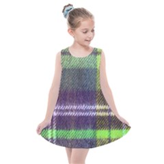 Neon Green Plaid Flannel Kids  Summer Dress by snowwhitegirl