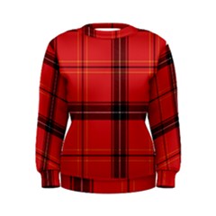 Red Plaid Women s Sweatshirt by snowwhitegirl