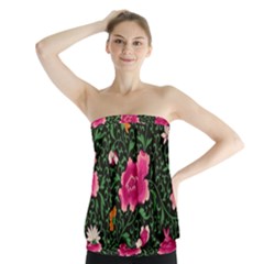 Pink Japan Floral Strapless Top by snowwhitegirl