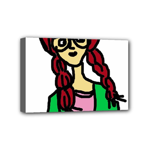 Nerdy Girl Mini Canvas 6  X 4  by snowwhitegirl