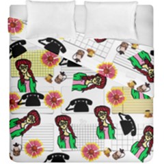 Office Girl Pattern Duvet Cover Double Side (king Size) by snowwhitegirl