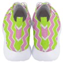 Zigzag Chevron Pattern Green Pink Men s Lightweight High Top Sneakers View4