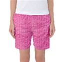 Knitted Wool Bright Pink Women s Basketball Shorts View1