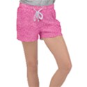 Knitted Wool Bright Pink Women s Velour Lounge Shorts View1