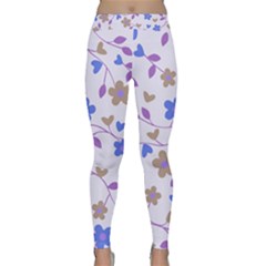 Blue Vintage Flowers Classic Yoga Leggings by snowwhitegirl