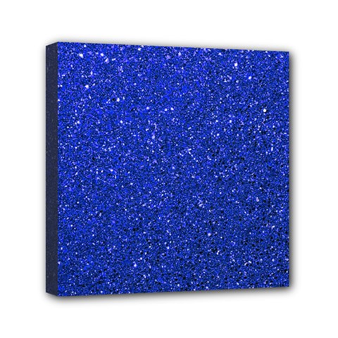 Blue Glitter Mini Canvas 6  X 6  by snowwhitegirl