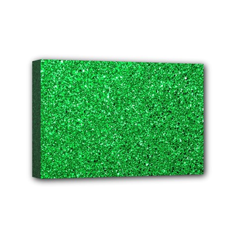 Green Glitter Mini Canvas 6  X 4  by snowwhitegirl