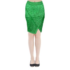 Green Glitter Midi Wrap Pencil Skirt by snowwhitegirl