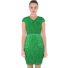 Green Glitter Capsleeve Drawstring Dress  by snowwhitegirl