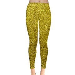 Gold  Glitter Inside Out Leggings by snowwhitegirl