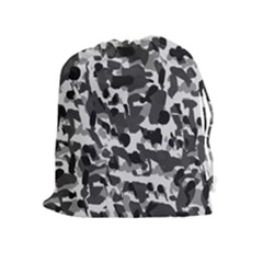 Grey Camo Drawstring Pouch (xl) by snowwhitegirl