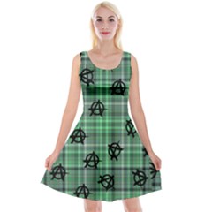 Green  Plaid Anarchy Reversible Velvet Sleeveless Dress by snowwhitegirl